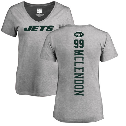 New York Jets Ash Women Steve McLendon Backer NFL Football #99 T Shirt->nfl t-shirts->Sports Accessory